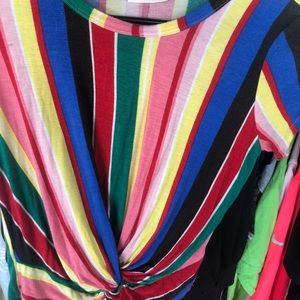 free kisses striped crop top